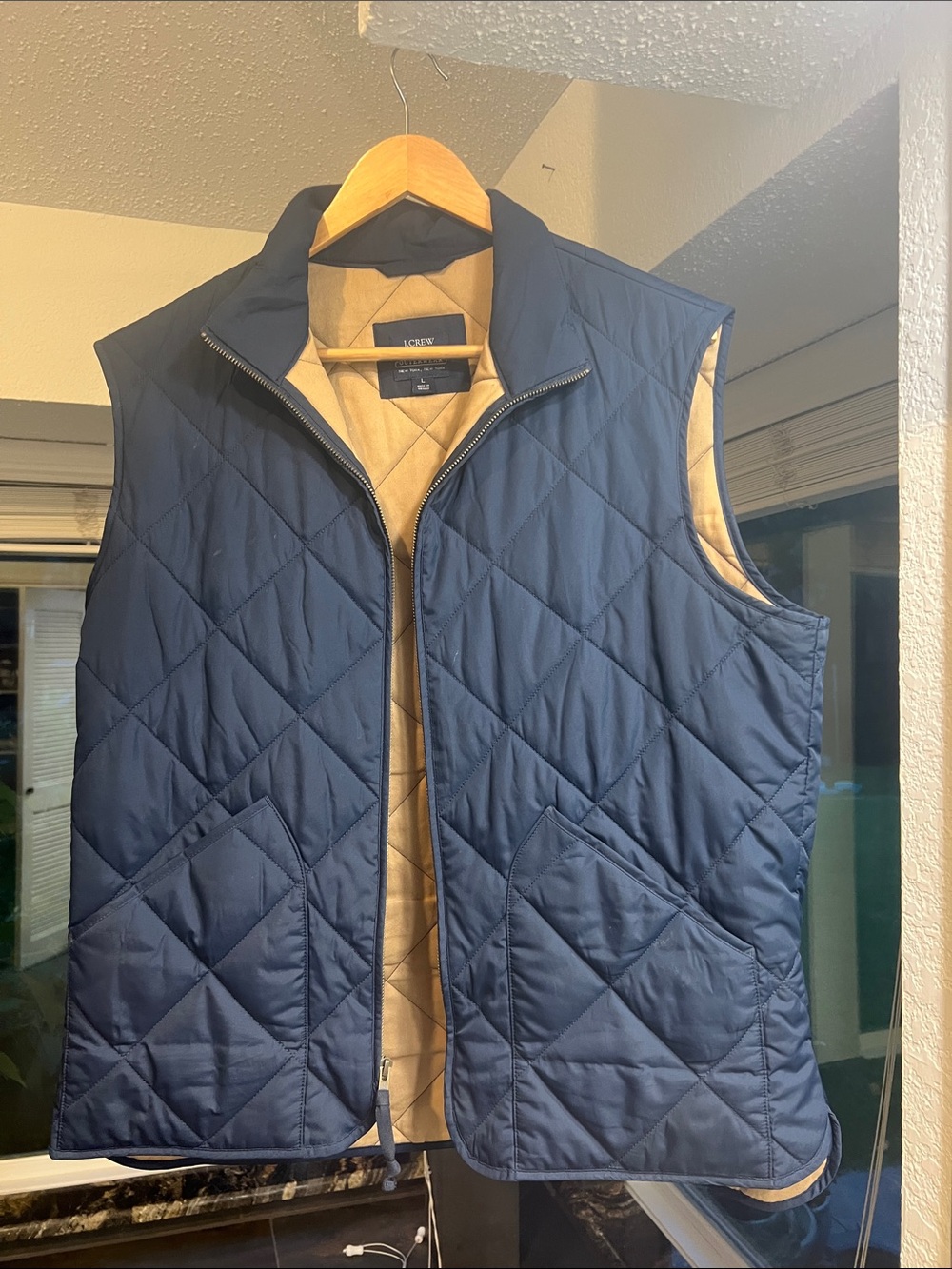 J. Crew Quilted Vest Navy / Khaki